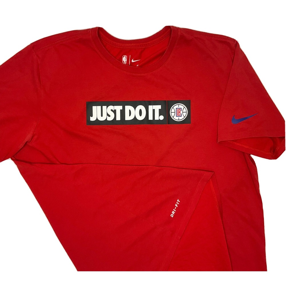 Nike NBA LA Clippers Just Do It Graphic T-Shirt Mens XL Blue Athletic Tee